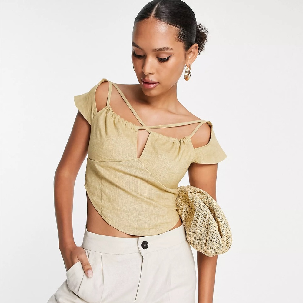 ASOS DESIGN strappy cross neck top